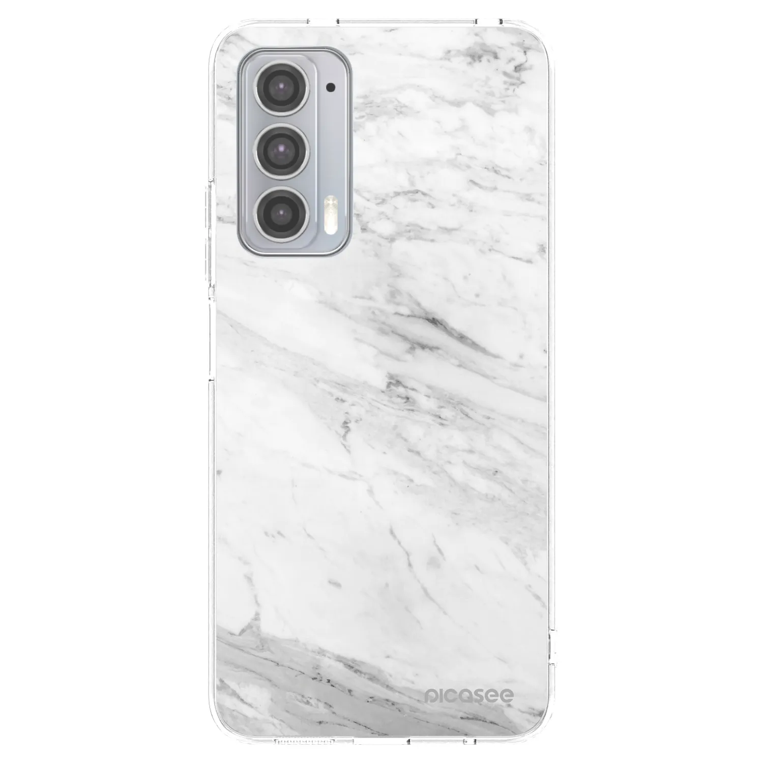Picasee silikonska prozirna maskica za Motorola Edge 20 - White marble