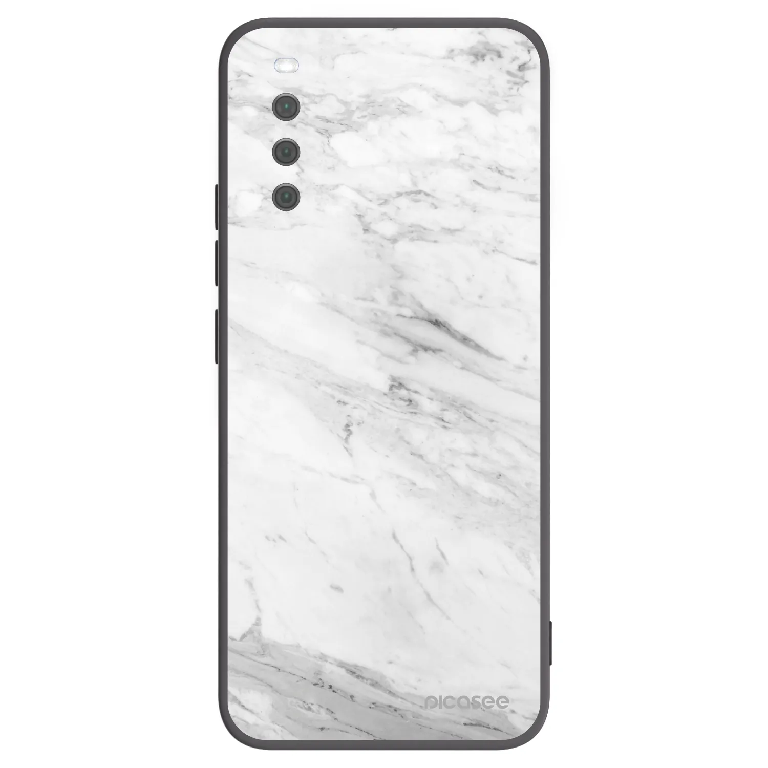 Picasee crna silikonska maskica za Sony Xperia 10 III - White marble