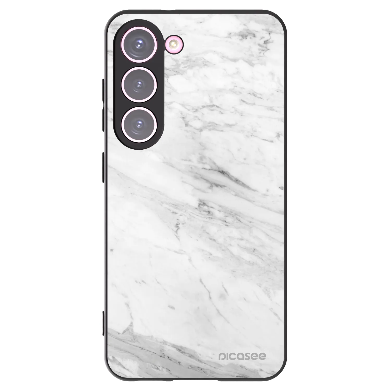 Picasee crna silikonska maskica za Samsung Galaxy S23 5G - White marble