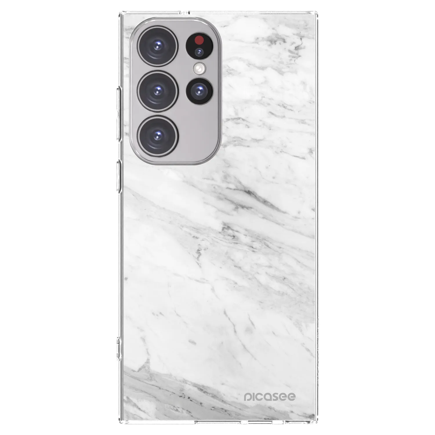 Picasee silikonska prozirna maskica za Samsung Galaxy S23 Ultra 5G - White marble