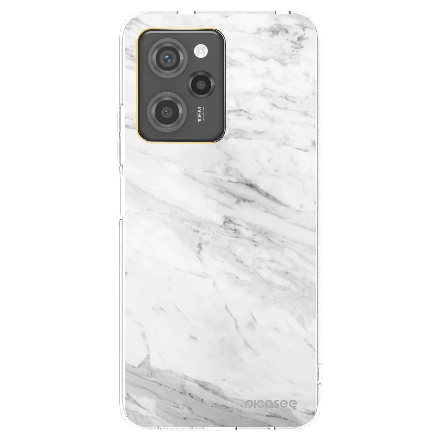 Picasee crna silikonska maskica za Xiaomi Poco X5 Pro - White marble