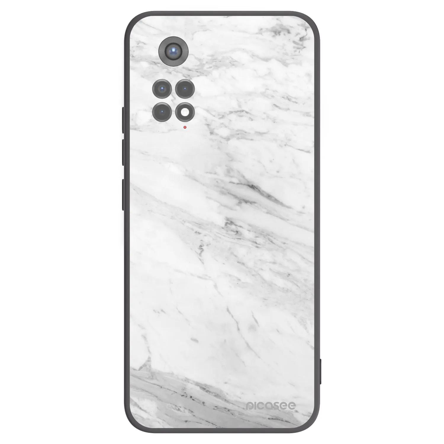 Picasee crna silikonska maskica za Xiaomi Redmi Note 11S 5G - White marble