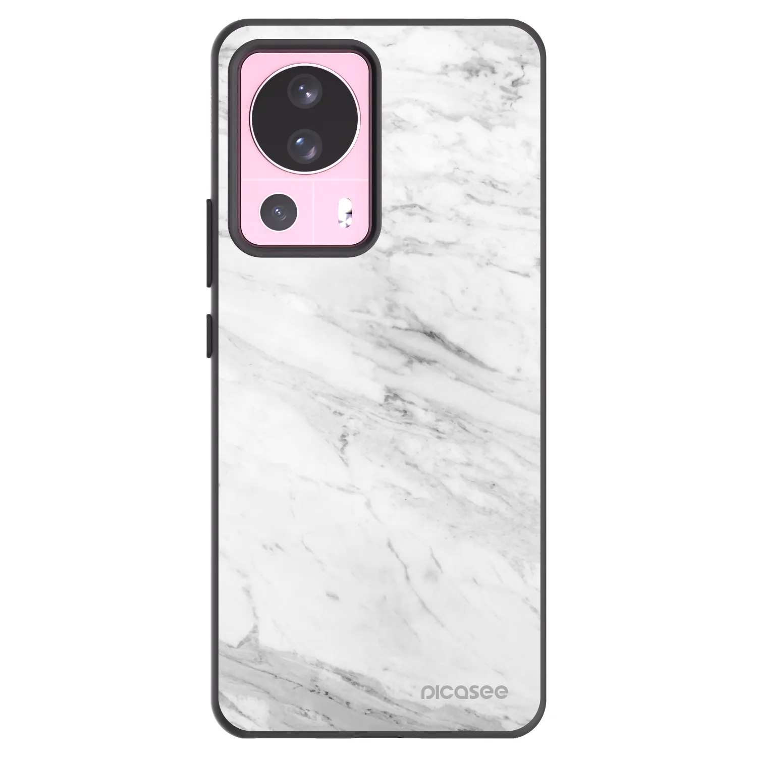 Picasee crna silikonska maskica za Xiaomi 13 Lite - White marble