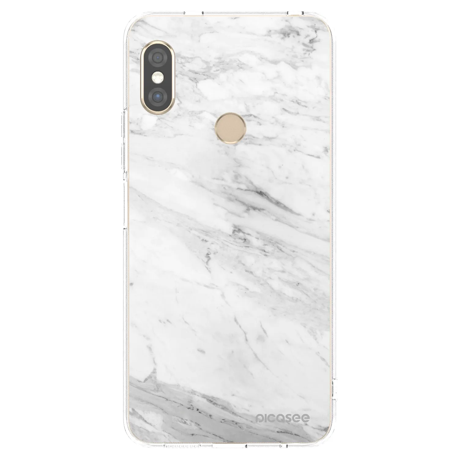 Picasee silikonska prozirna maskica za Xiaomi Redmi Note 5 Global - White marble