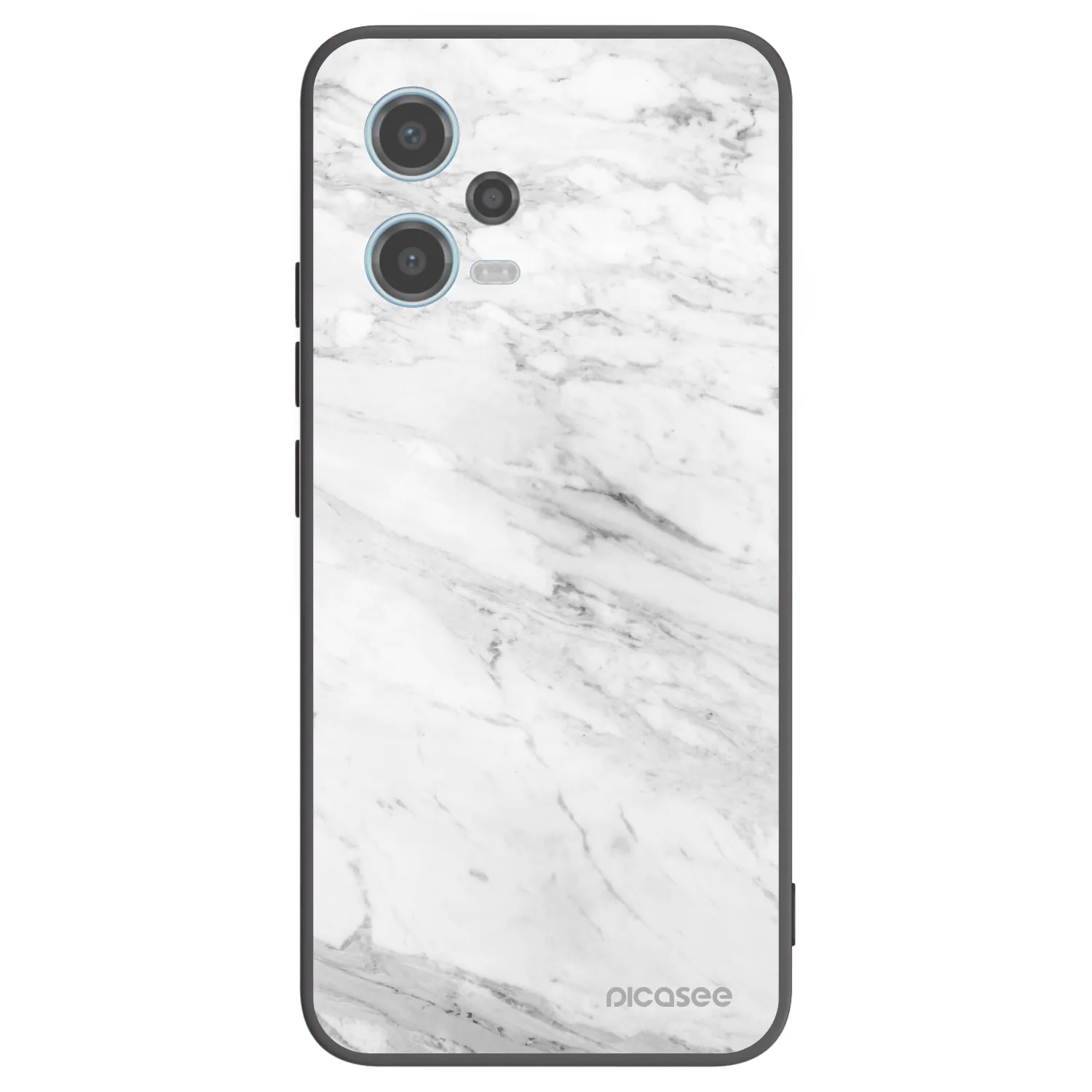 Picasee crna silikonska maskica za Xiaomi Redmi Note 12 5G - White marble