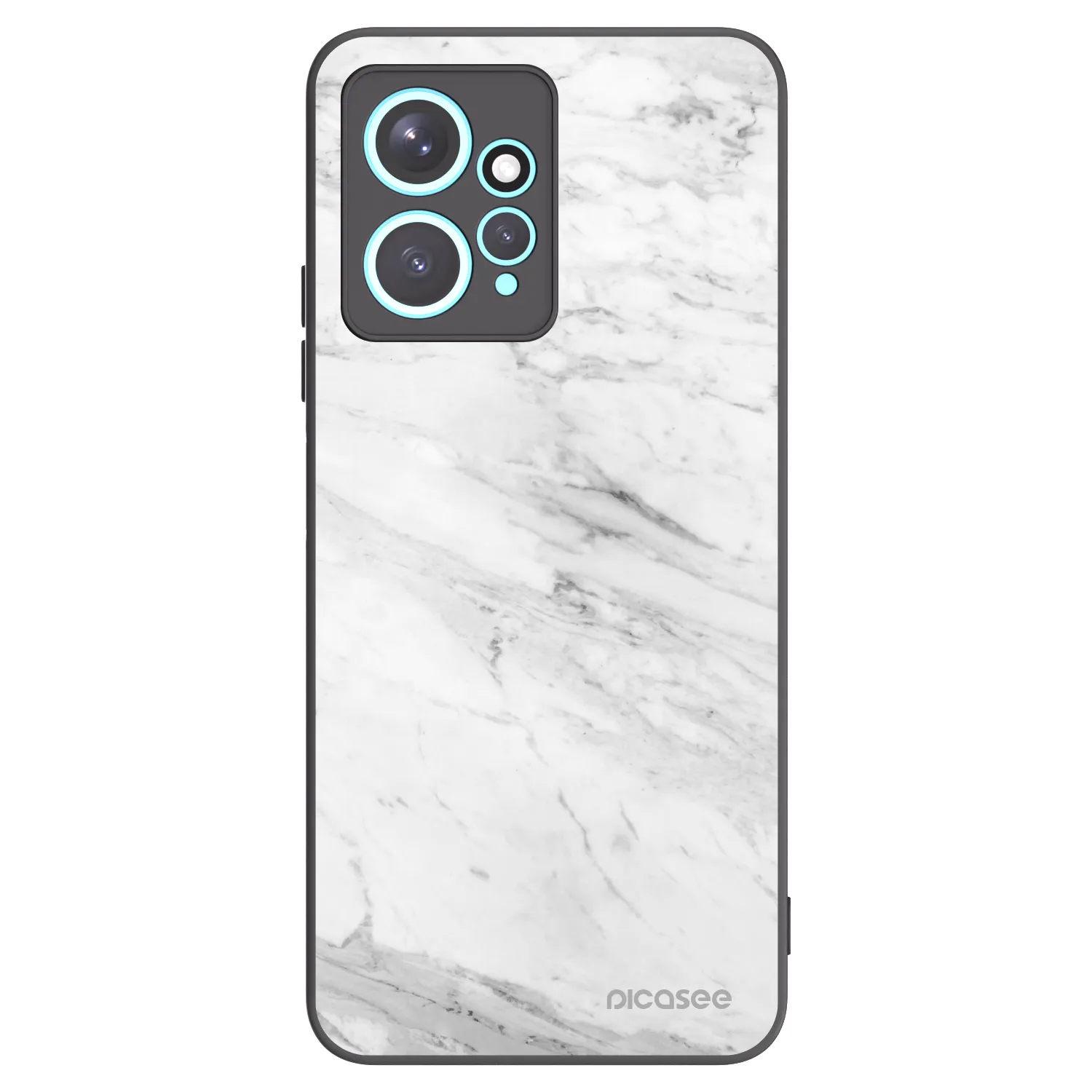 Picasee crna silikonska maskica za Xiaomi Redmi Note 12 4G - White marble