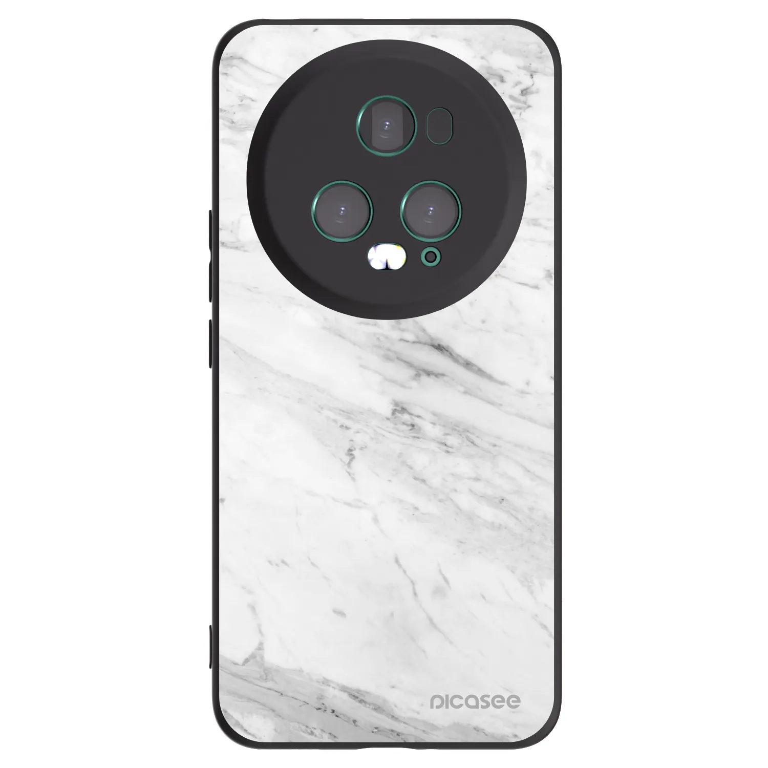 Picasee crna silikonska maskica za Honor Magic5 Pro - White marble