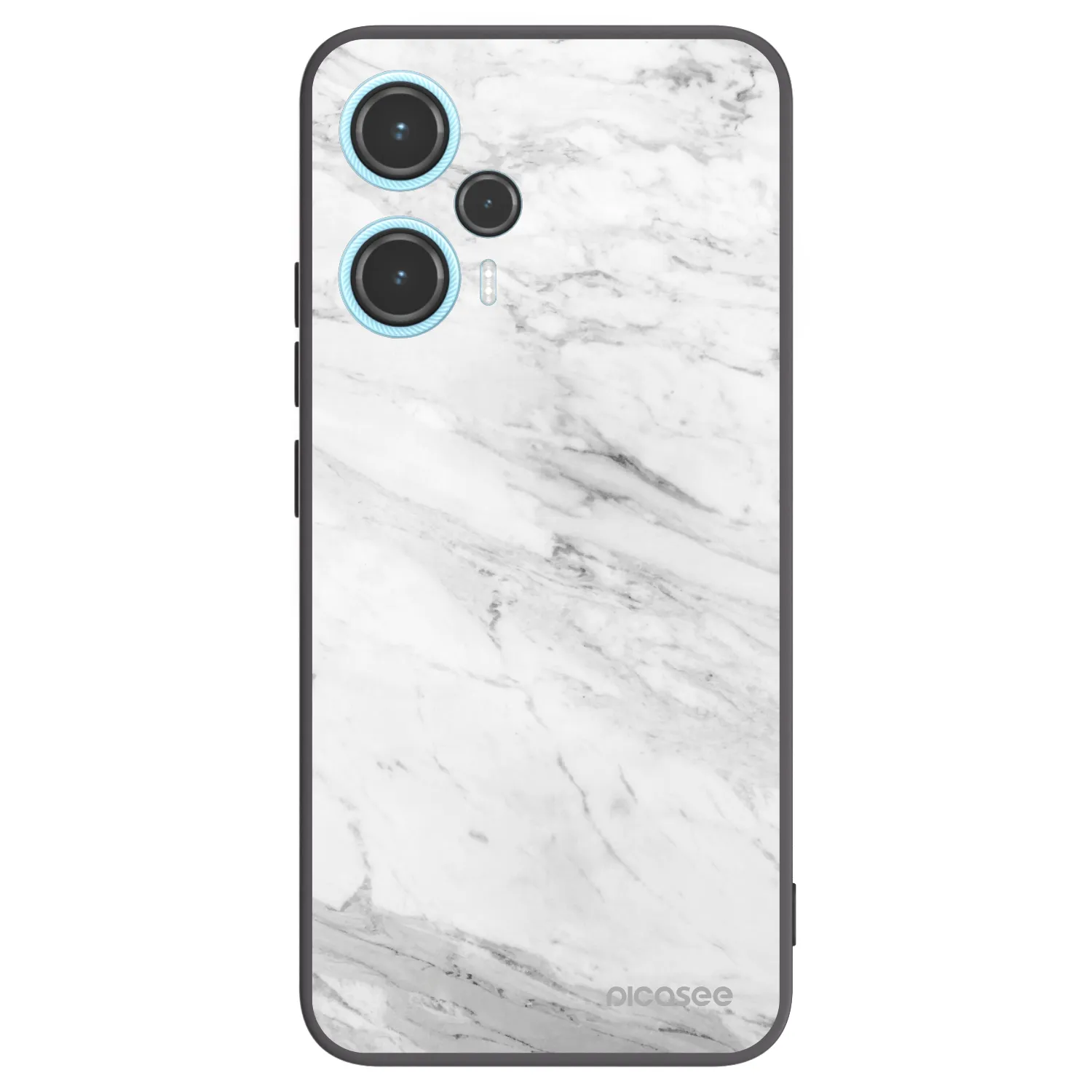 Picasee crna silikonska maskica za Xiaomi Poco F5 - White marble