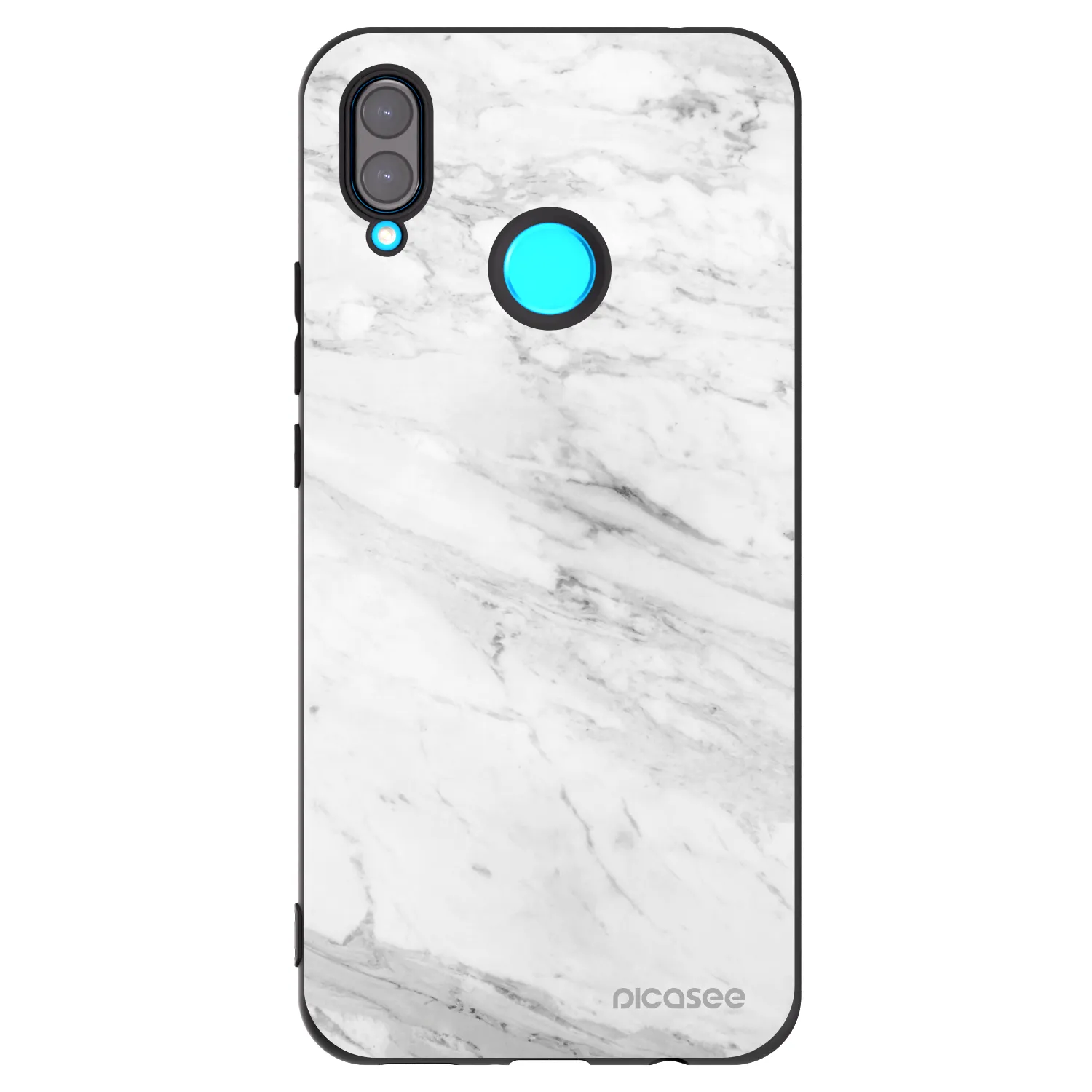 Picasee crna silikonska maskica za Huawei Nova 3i - White marble