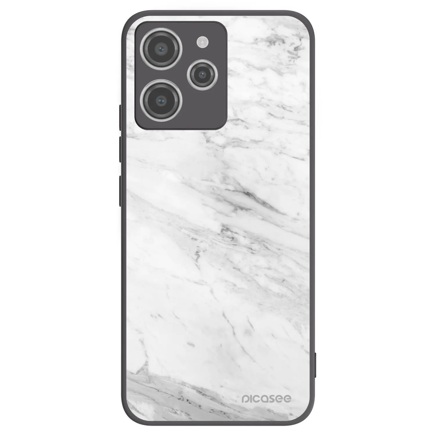 Picasee crna silikonska maskica za Xiaomi Redmi 12 4G - White marble