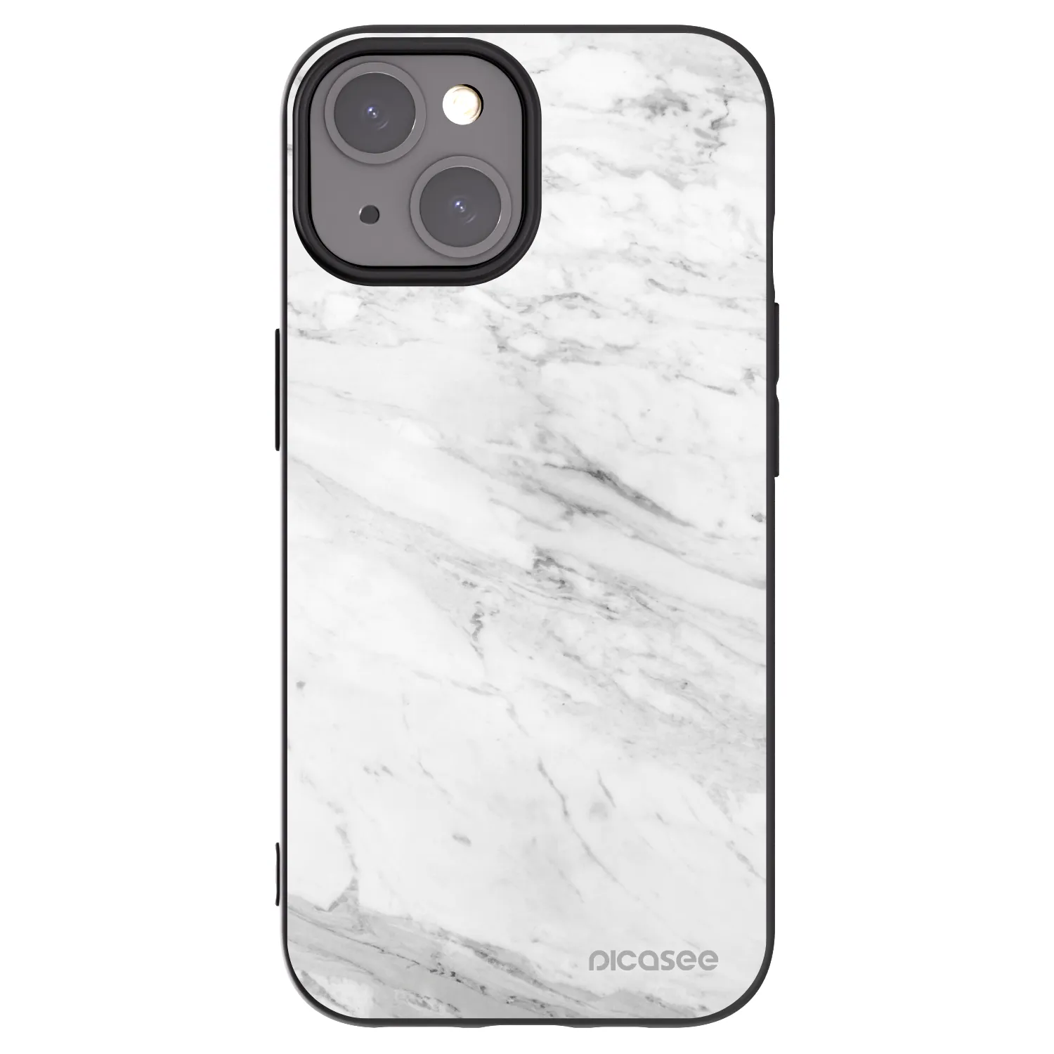 Picasee crna silikonska maskica za Apple iPhone 15 - White marble