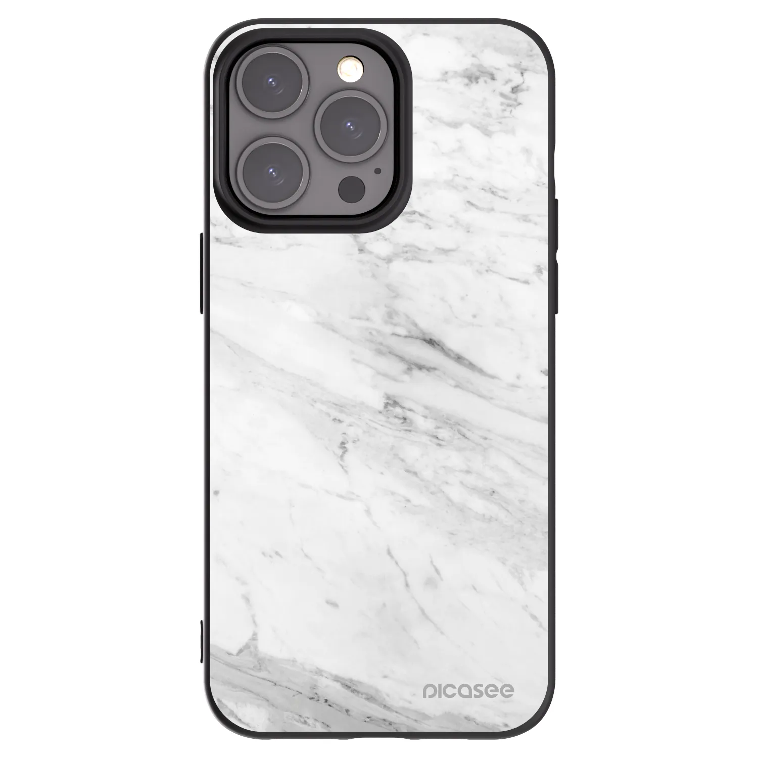 Picasee crna silikonska maskica za Apple iPhone 15 Pro Max - White marble