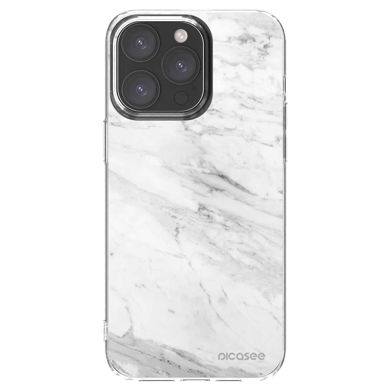 Picasee silikonska prozirna maskica za Apple iPhone 15 Pro Max - White marble
