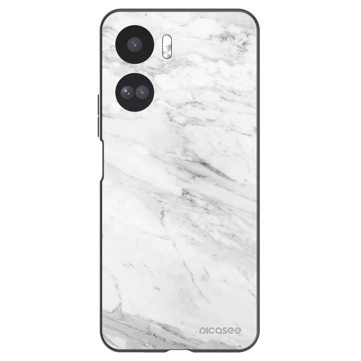 Picasee crna silikonska maskica za Honor 90 Lite 5G - White marble