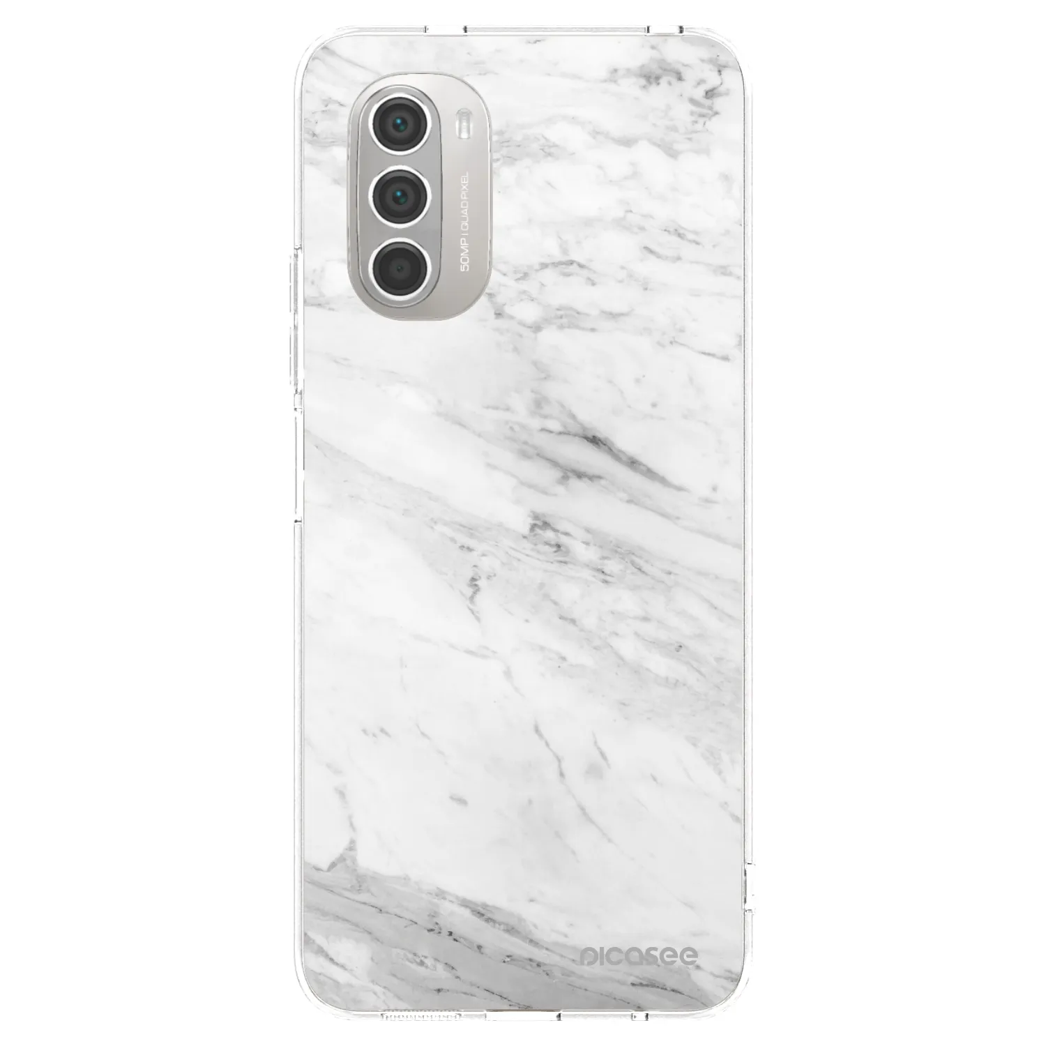 Picasee silikonska prozirna maskica za Motorola Moto G51 - White marble