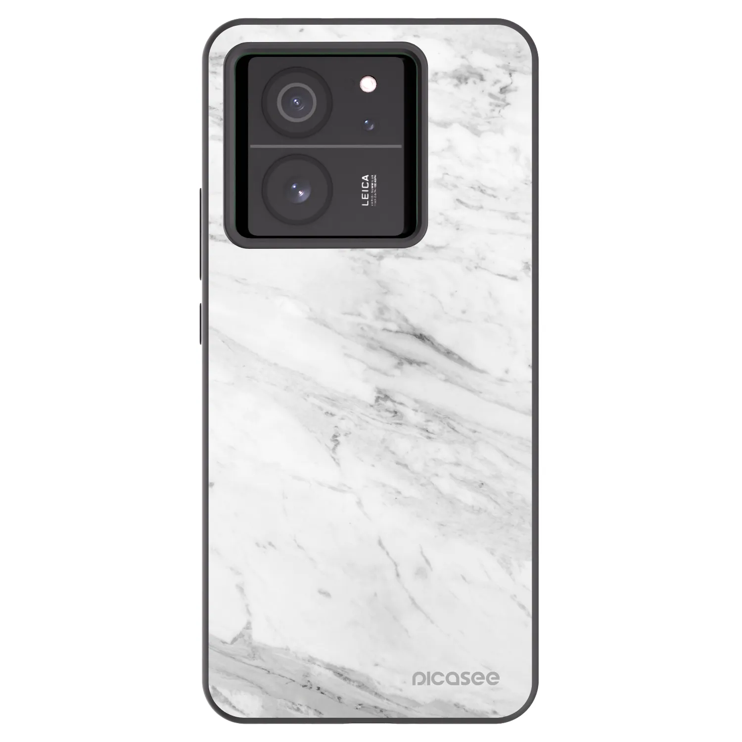 Picasee crna silikonska maskica za Xiaomi 13T - White marble