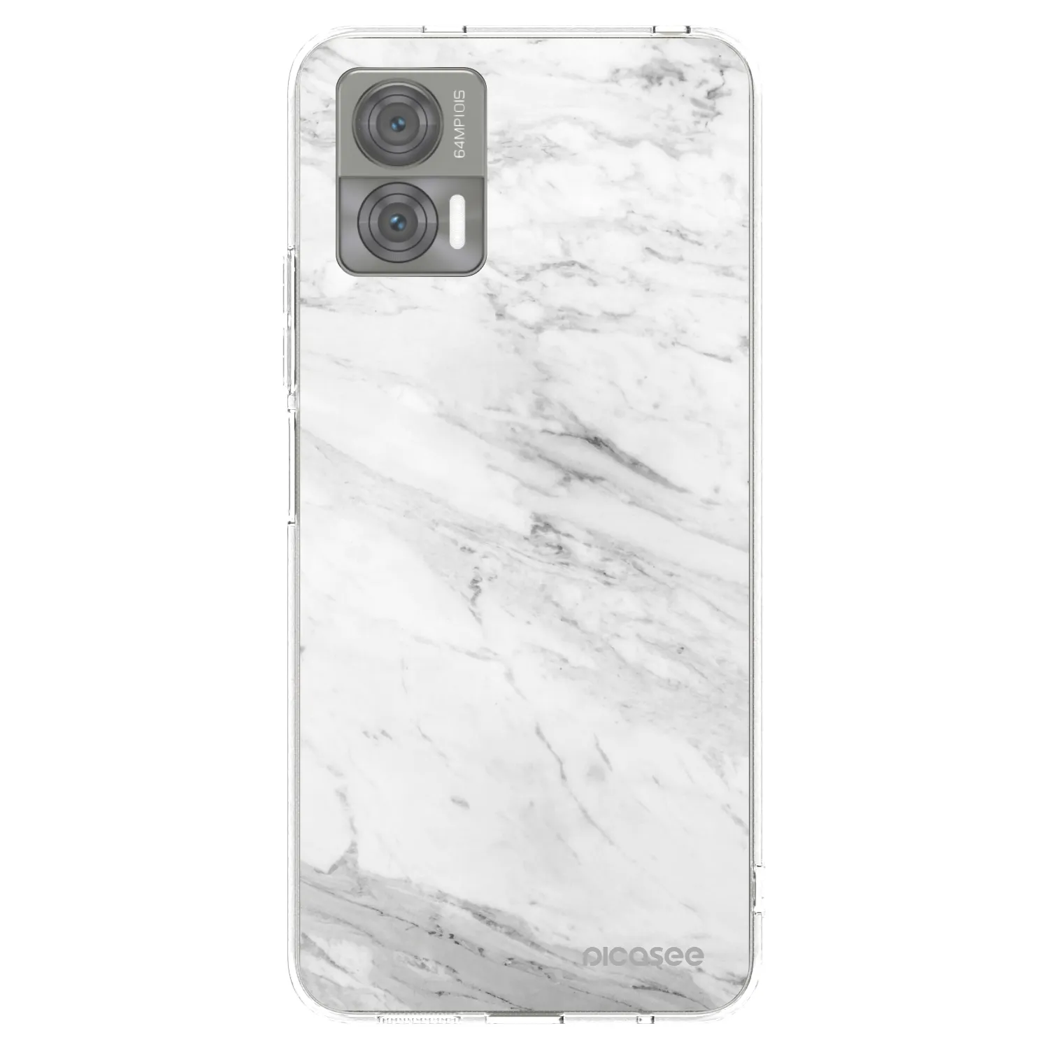 Picasee silikonska prozirna maskica za Motorola Edge 30 Neo - White marble