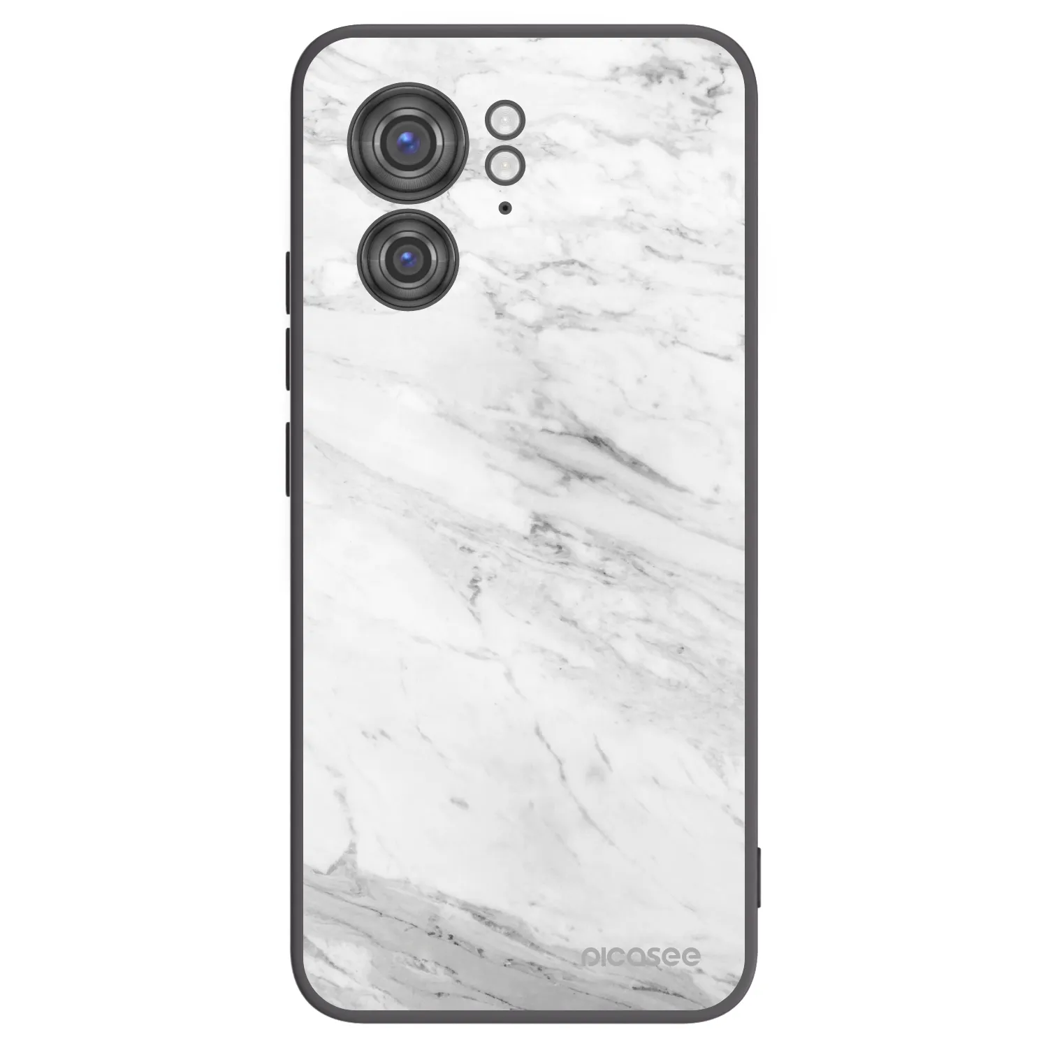 Picasee crna silikonska maskica za Motorola Edge 40 - White marble