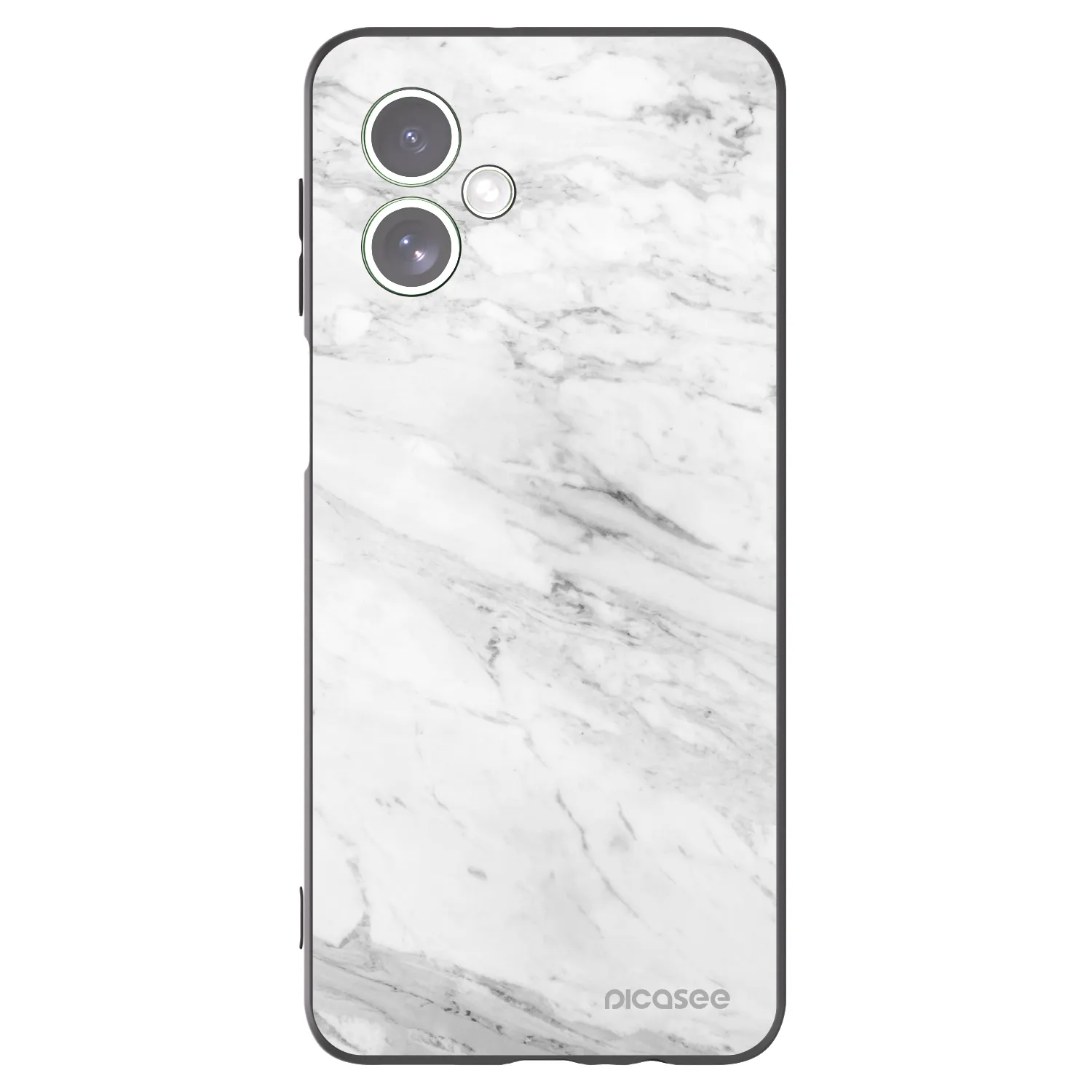 Picasee crna silikonska maskica za Motorola Moto G54 5G - White marble