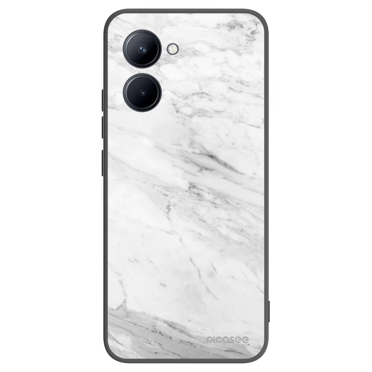 Picasee crna silikonska maskica za Realme C33 (2023) - White marble