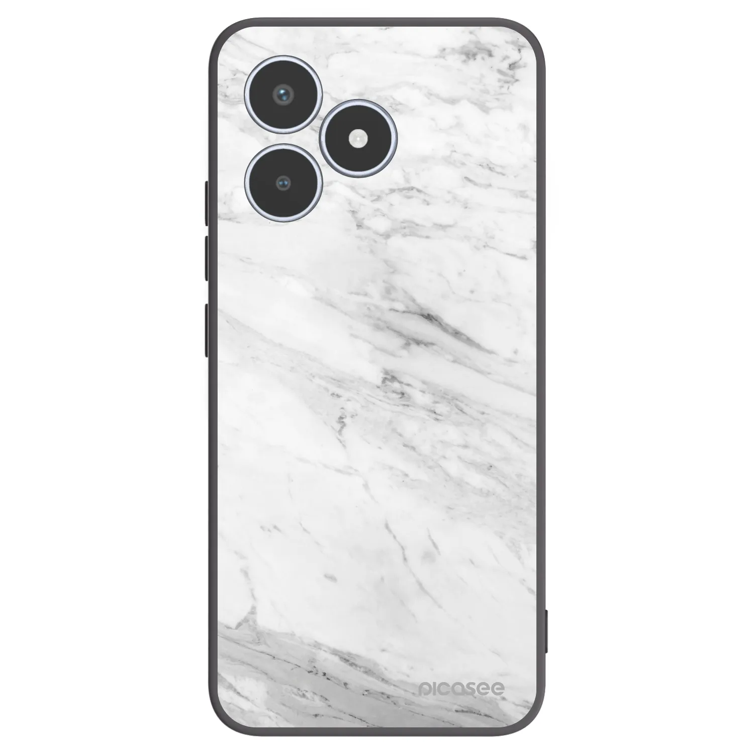 Picasee crna silikonska maskica za Realme C53 - White marble