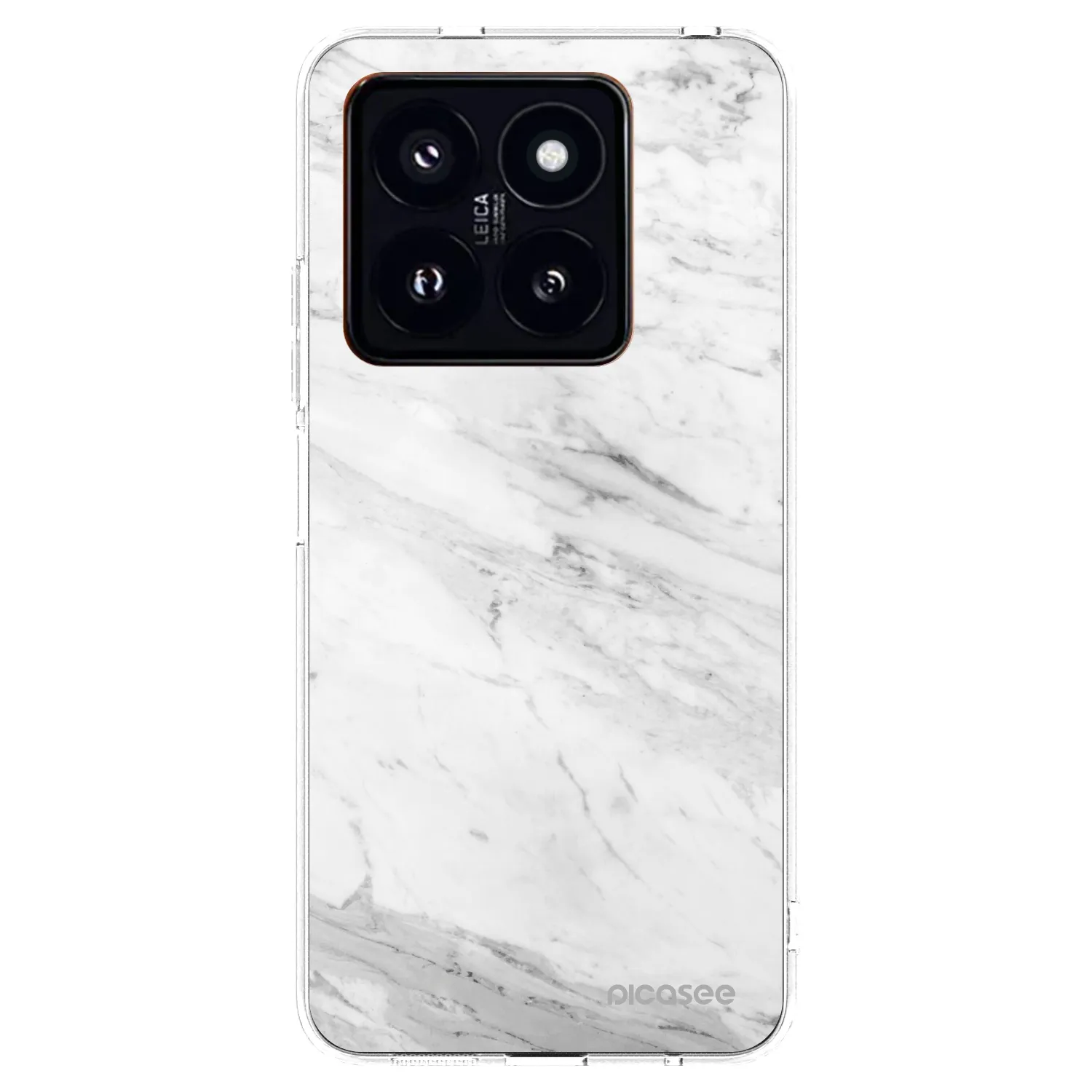 Picasee silikonska prozirna maskica za Xiaomi 14 Pro - White marble