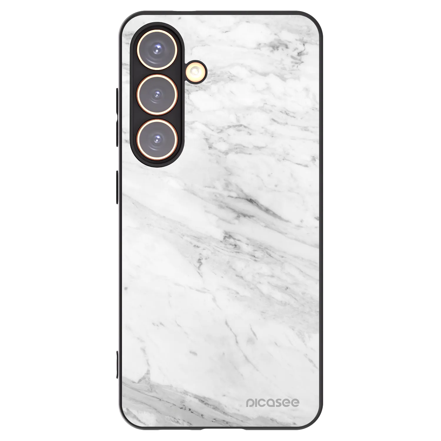 Picasee crna silikonska maskica za Samsung Galaxy S24 S921B 5G - White marble