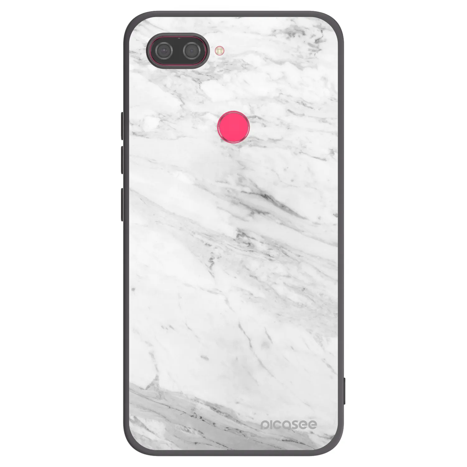 Picasee crna silikonska maskica za Xiaomi Mi 8 Lite - White marble