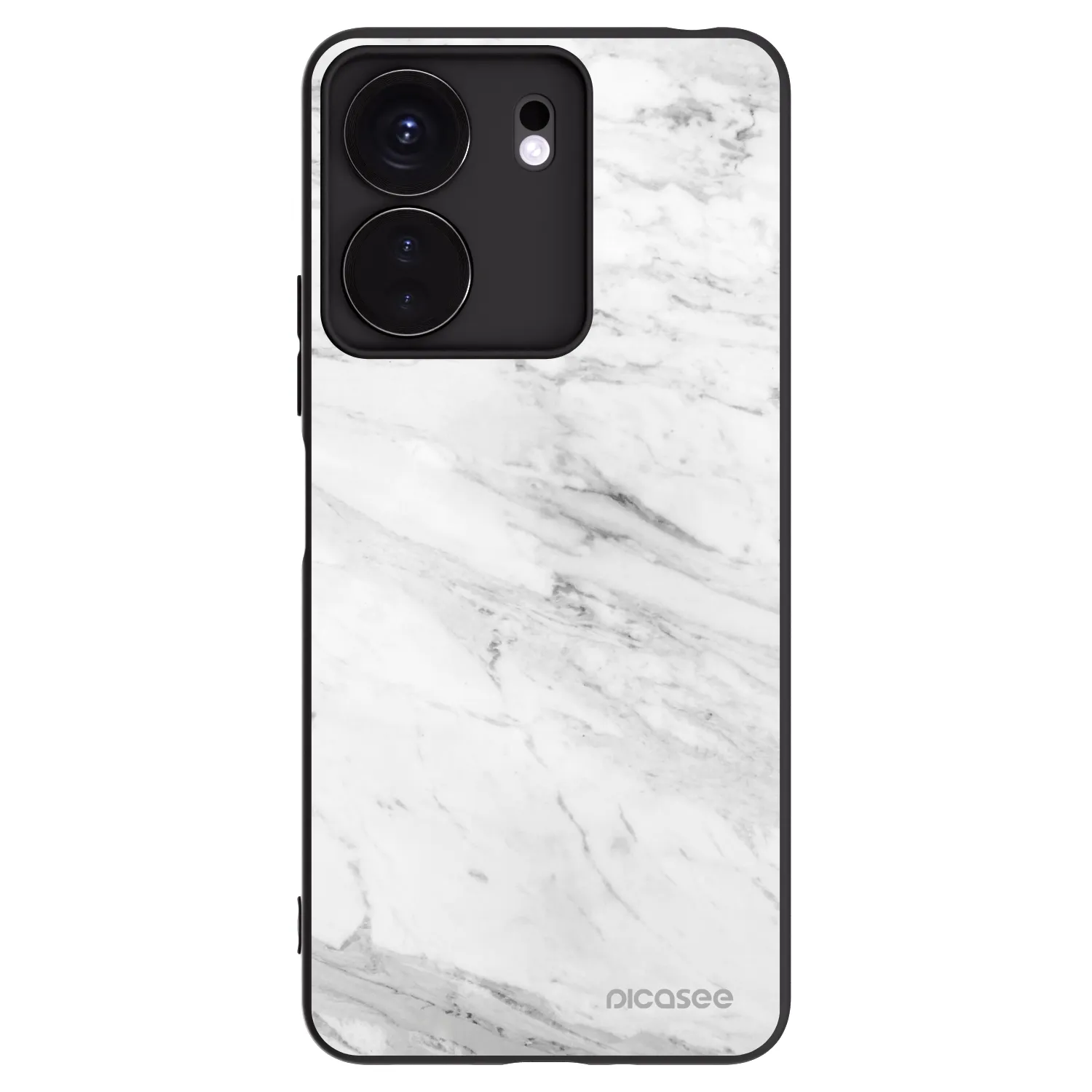 Picasee crna silikonska maskica za Xiaomi Redmi 13C 4G - White marble