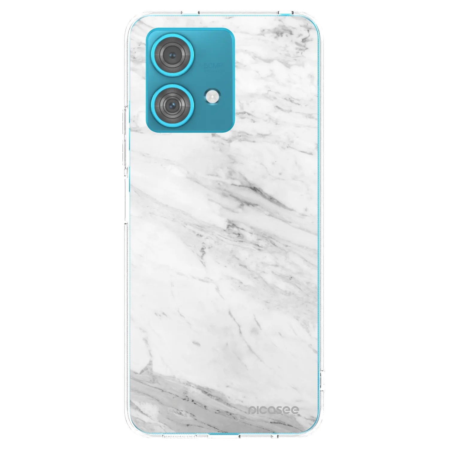 Picasee silikonska prozirna maskica za Motorola Edge 40 Neo - White marble