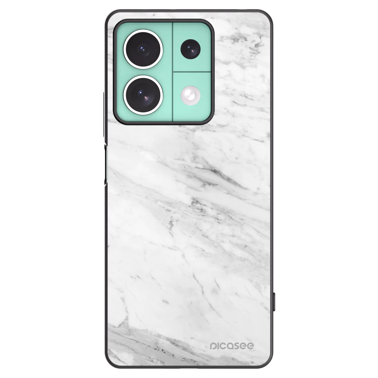 Picasee crna silikonska maskica za Xiaomi Redmi Note 13 5G - White marble