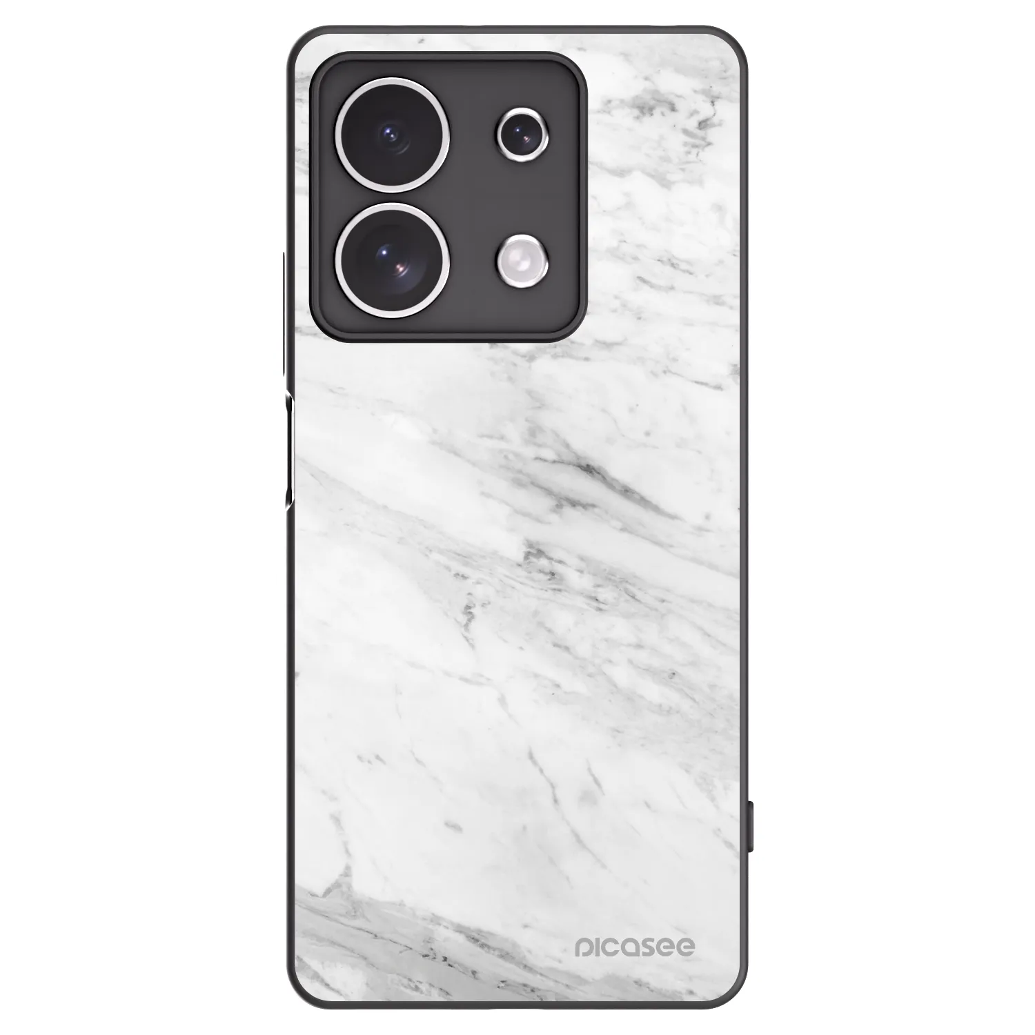 Picasee crna silikonska maskica za Xiaomi Redmi Note 13 4G - White marble