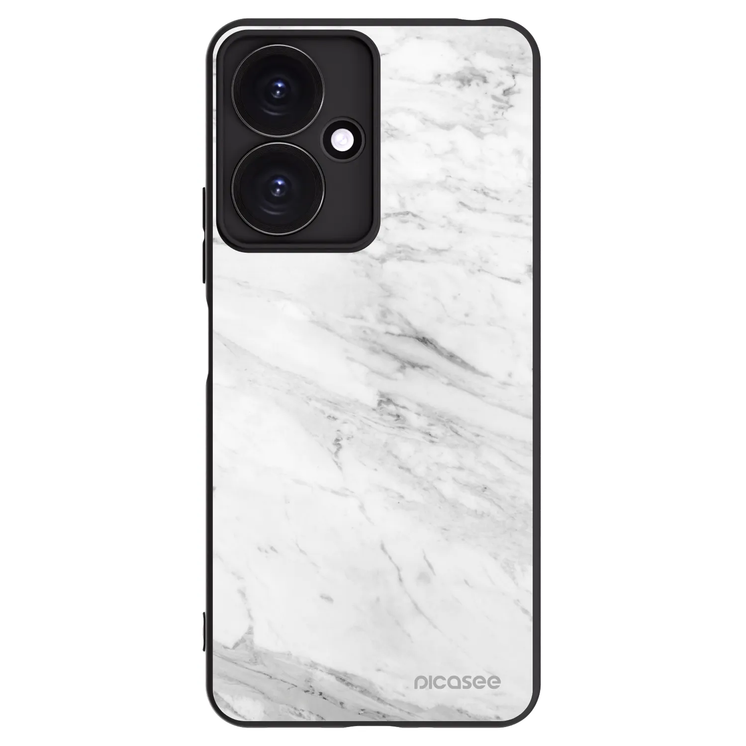 Picasee crna silikonska maskica za Xiaomi Redmi 13C 5G - White marble