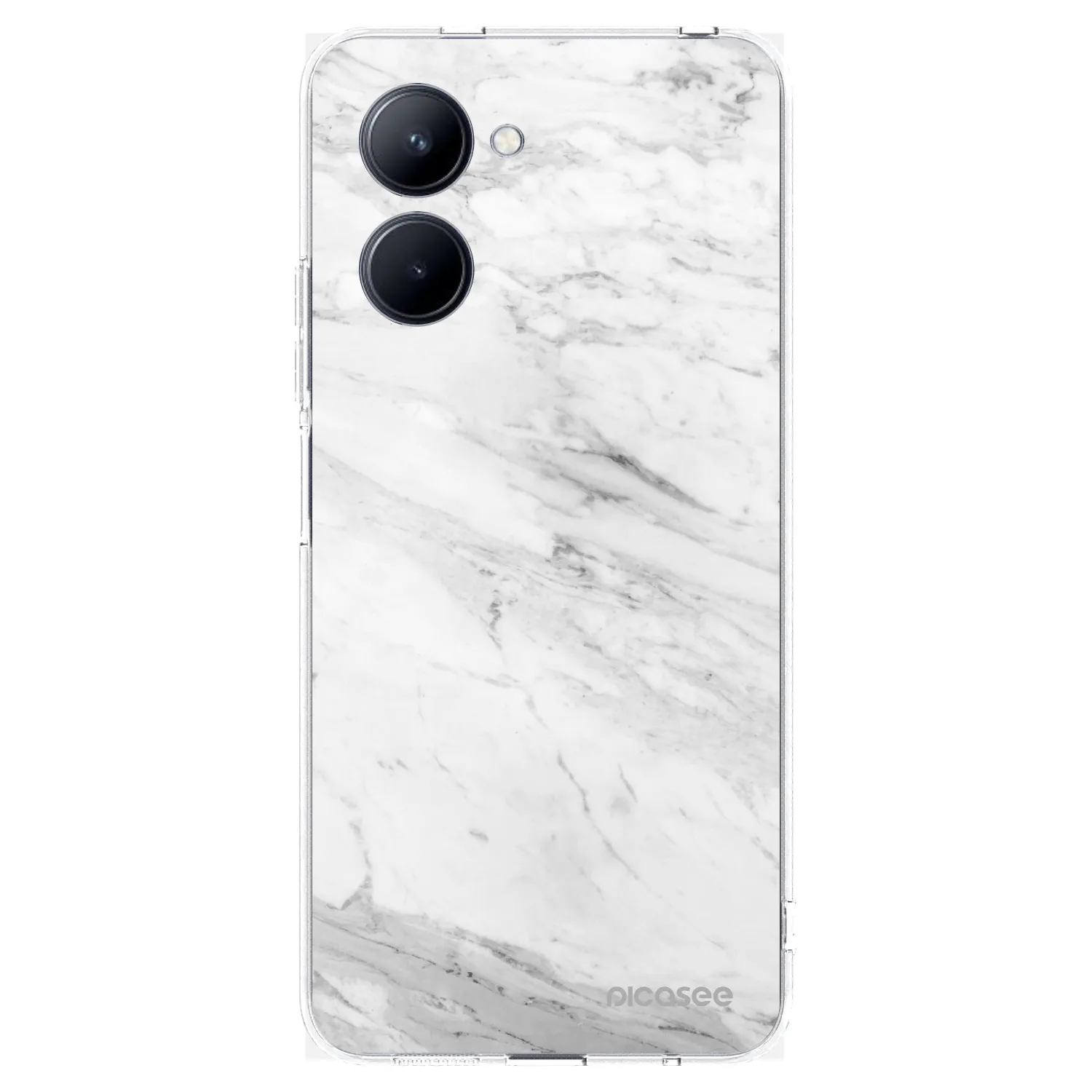 Picasee silikonska prozirna maskica za Realme C33 (2023) - White marble
