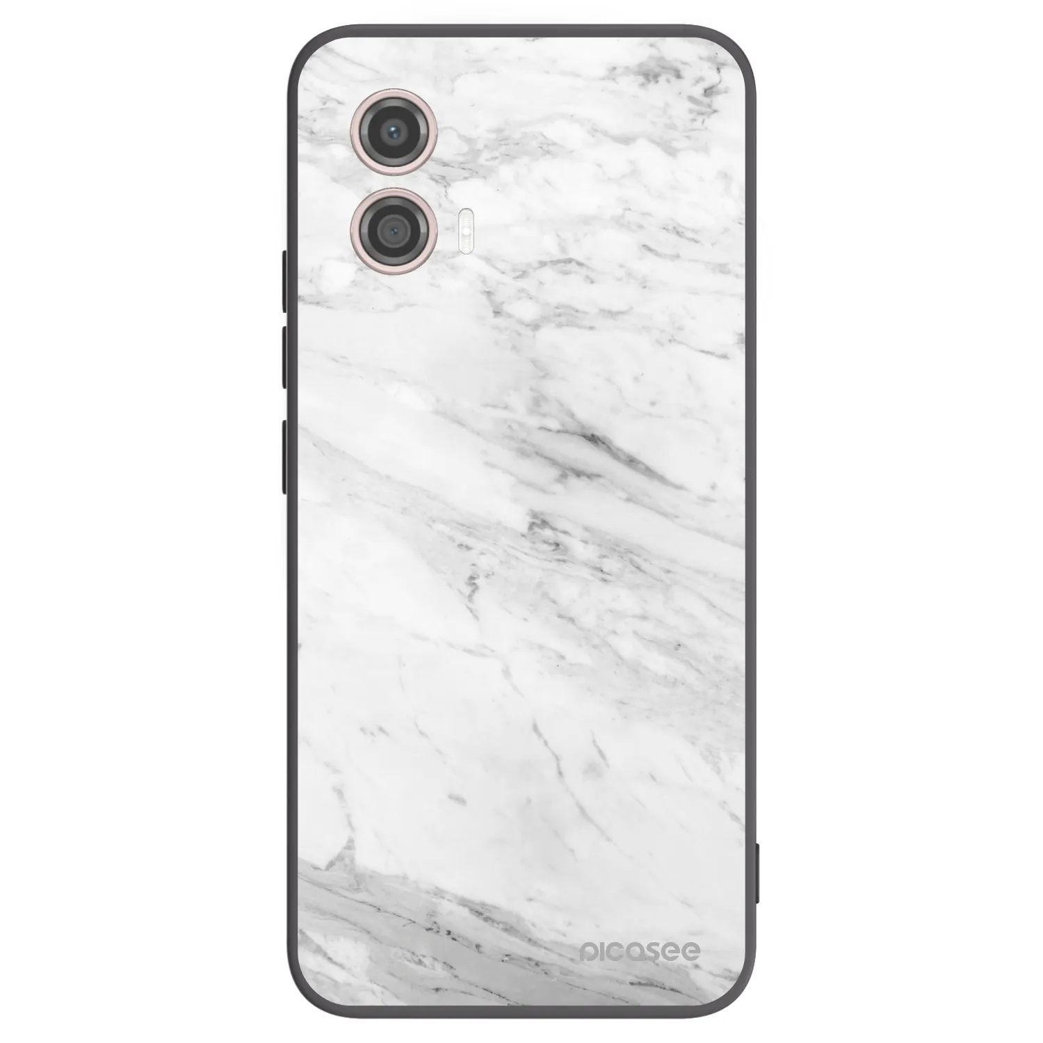 Picasee crna silikonska maskica za Motorola Moto G53 5G - White marble