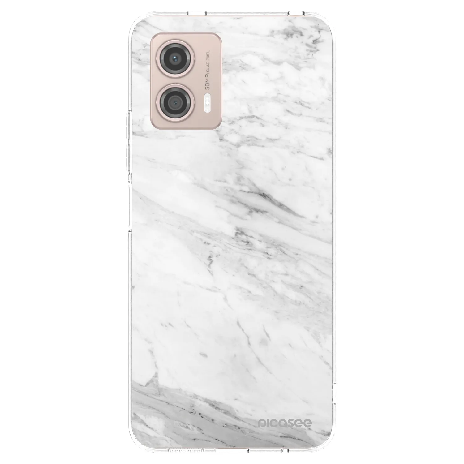 Picasee silikonska prozirna maskica za Motorola Moto G53 5G - White marble