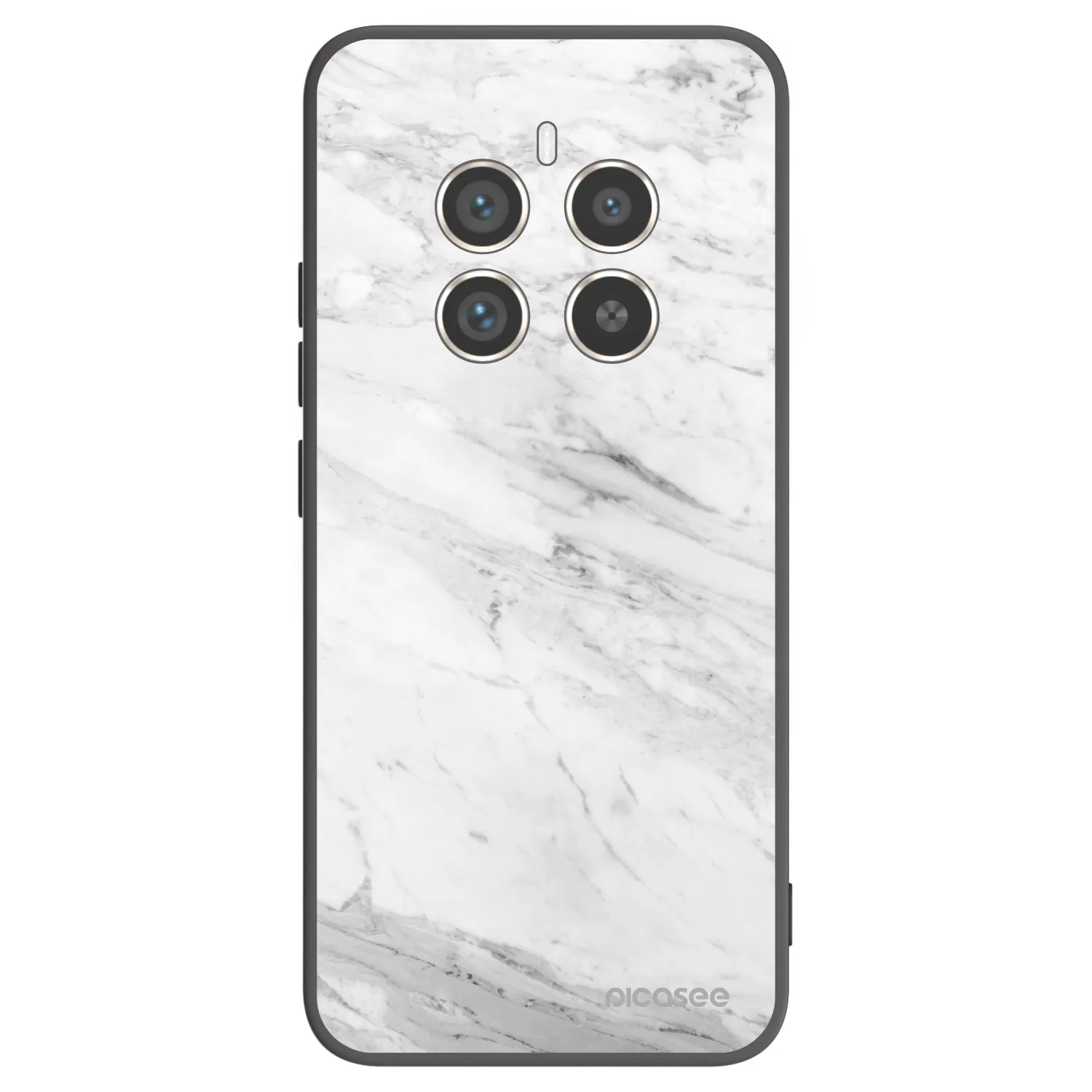 Picasee crna silikonska maskica za Realme 12 Pro 5G - White marble