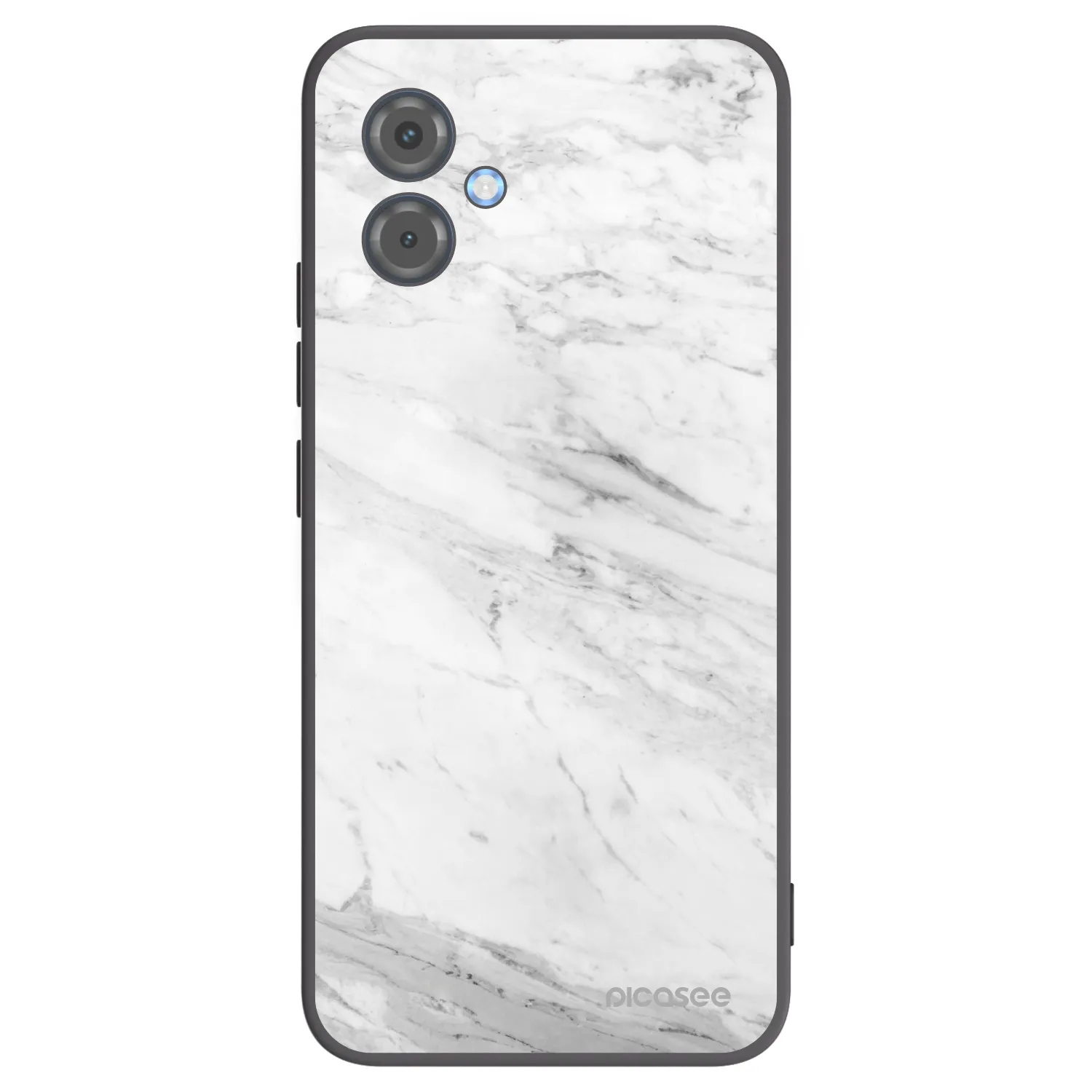Picasee crna silikonska maskica za Motorola Moto G14 - White marble