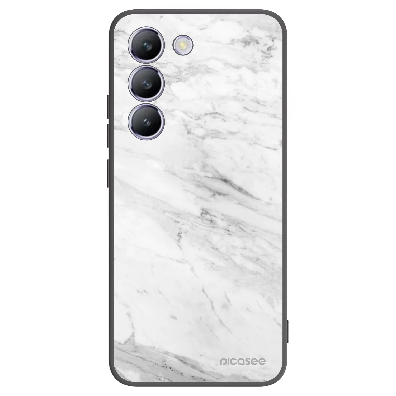 Picasee crna silikonska maskica za Vivo V40 SE 5G - White marble