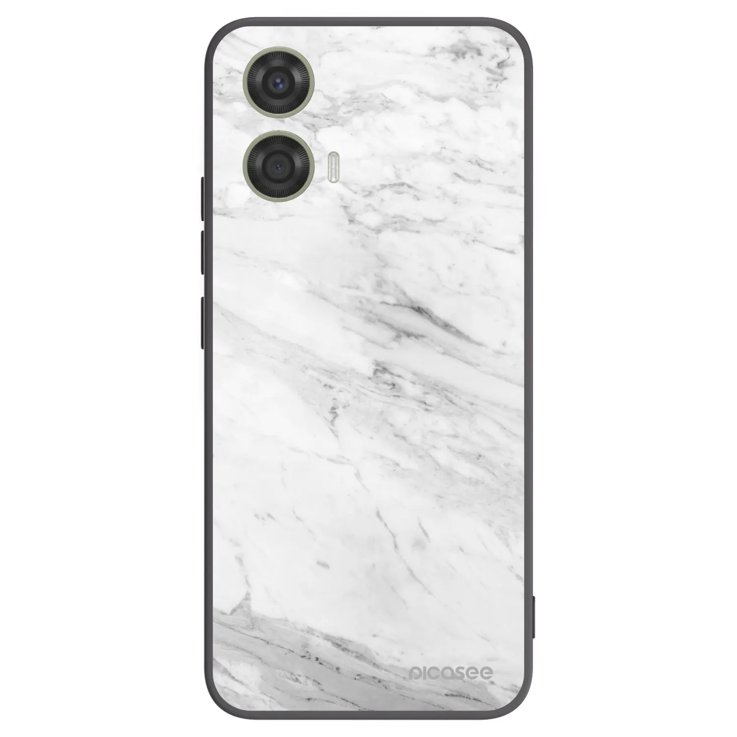 Picasee crna silikonska maskica za Motorola Moto G24 - White marble
