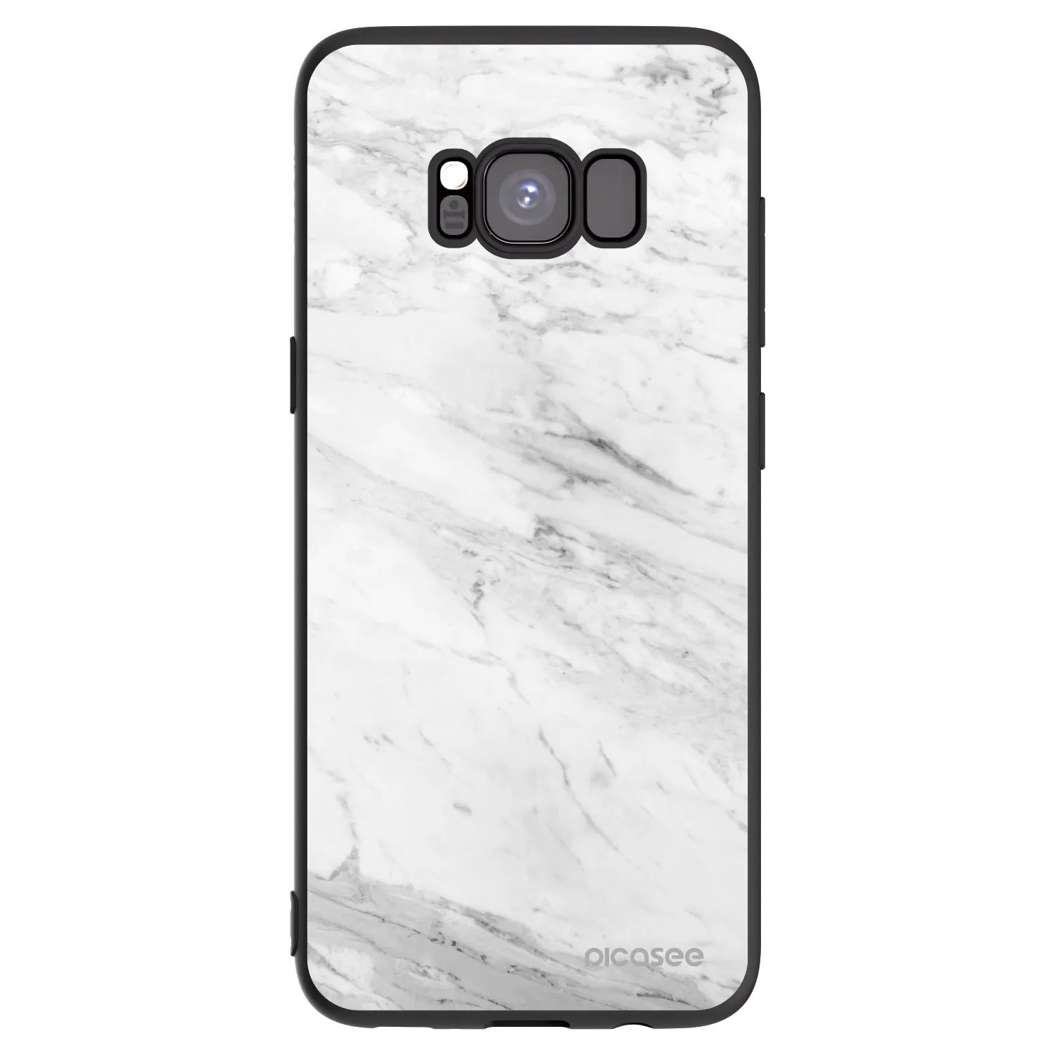 Picasee crna silikonska maskica za Samsung Galaxy S8 G950F - White marble