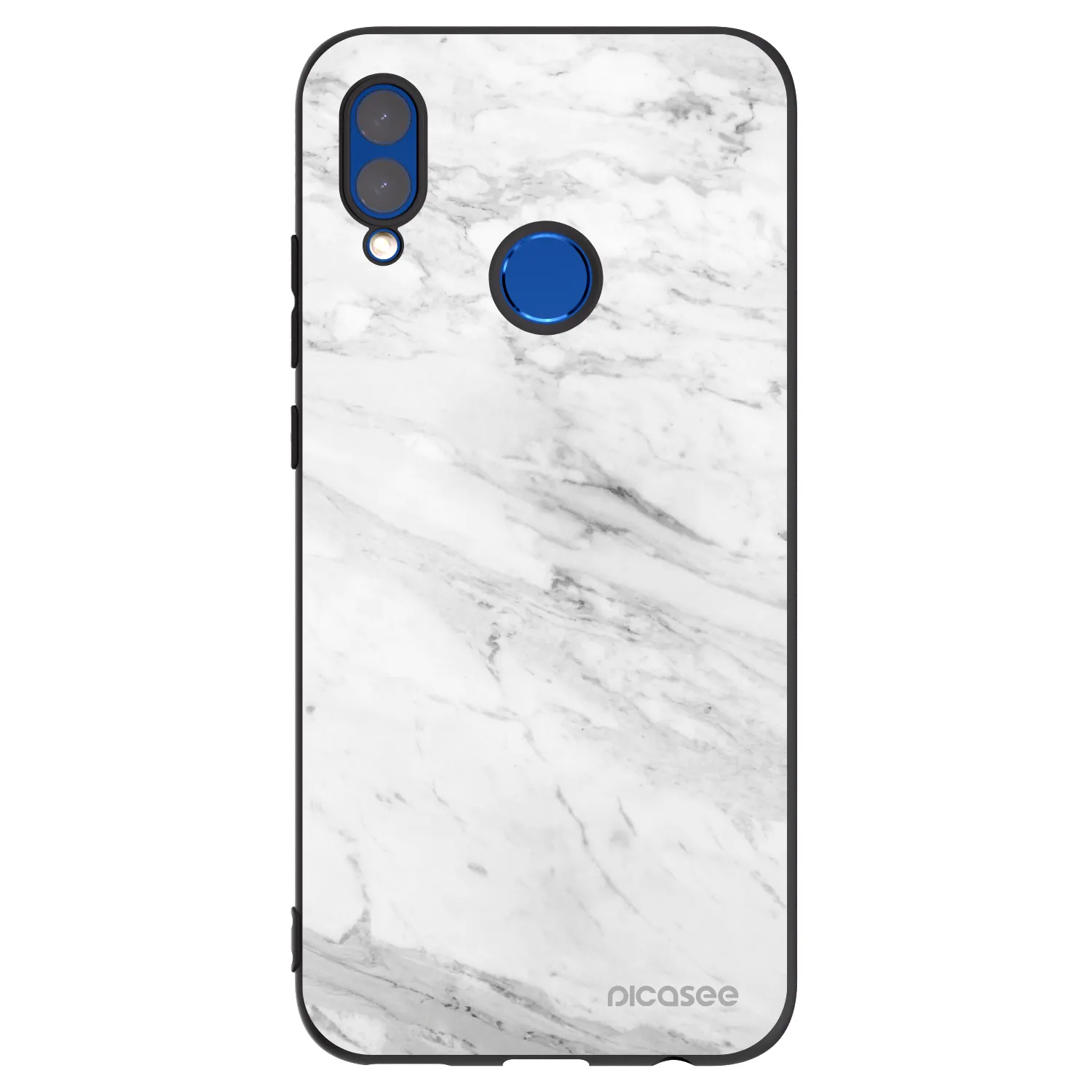 Picasee crna silikonska maskica za Huawei P Smart 2019 - White marble
