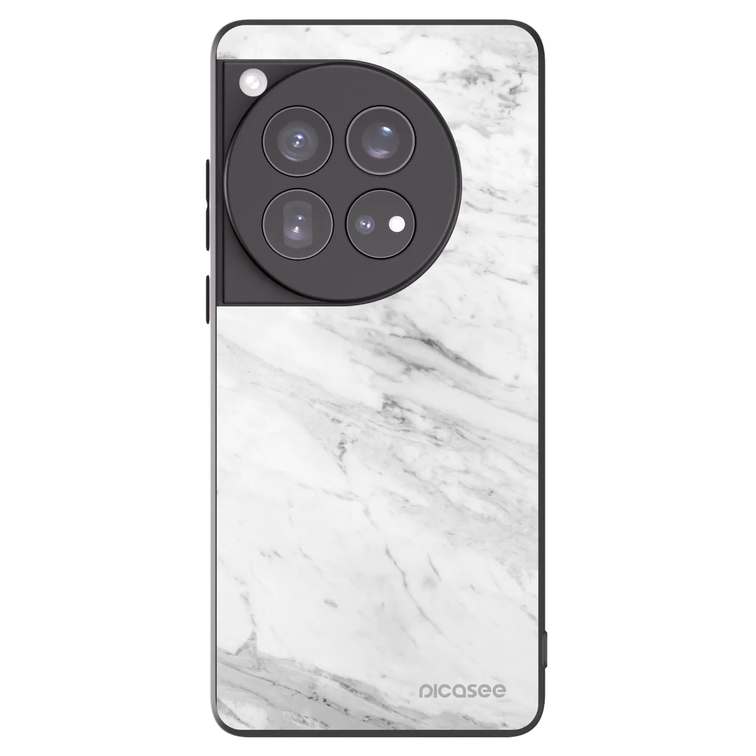 Picasee crna silikonska maskica za OnePlus 12 5G - White marble