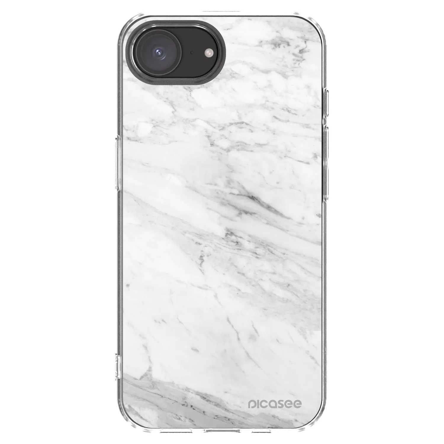 Picasee silikonska prozirna maskica za Apple iPhone 16e - White marble