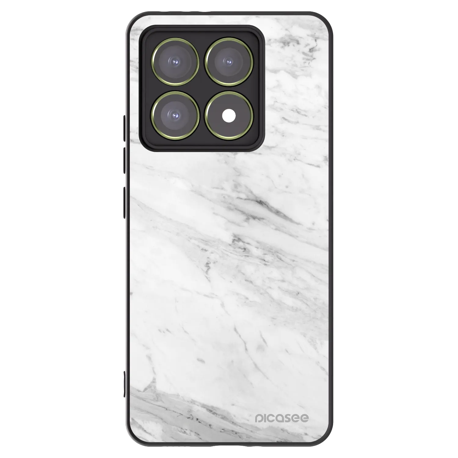 Picasee crna silikonska maskica za Xiaomi 14T - White marble