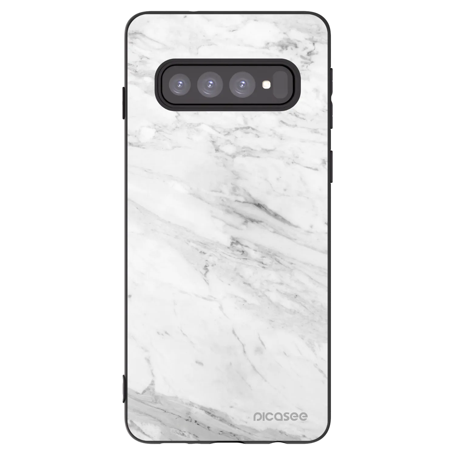 Picasee crna silikonska maskica za Samsung Galaxy S10 G973 - White marble