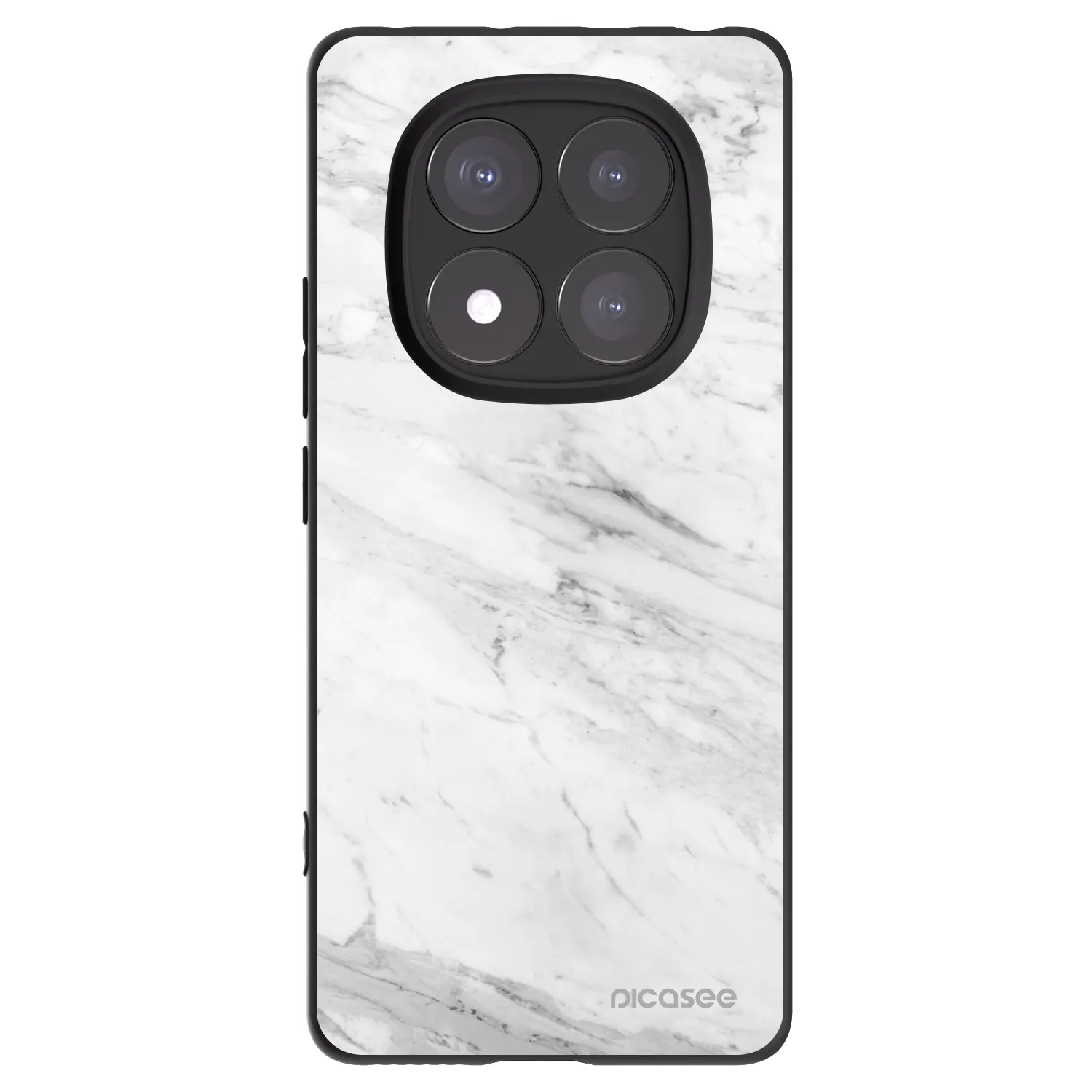 Picasee crna silikonska maskica za Xiaomi Redmi Note 14 Pro+ 5G - White marble