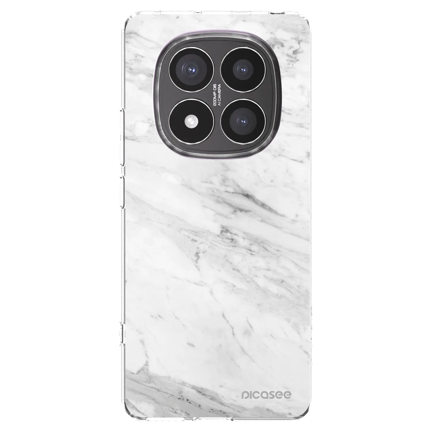 Picasee silikonska prozirna maskica za Xiaomi Redmi Note 14 Pro+ 5G - White marble