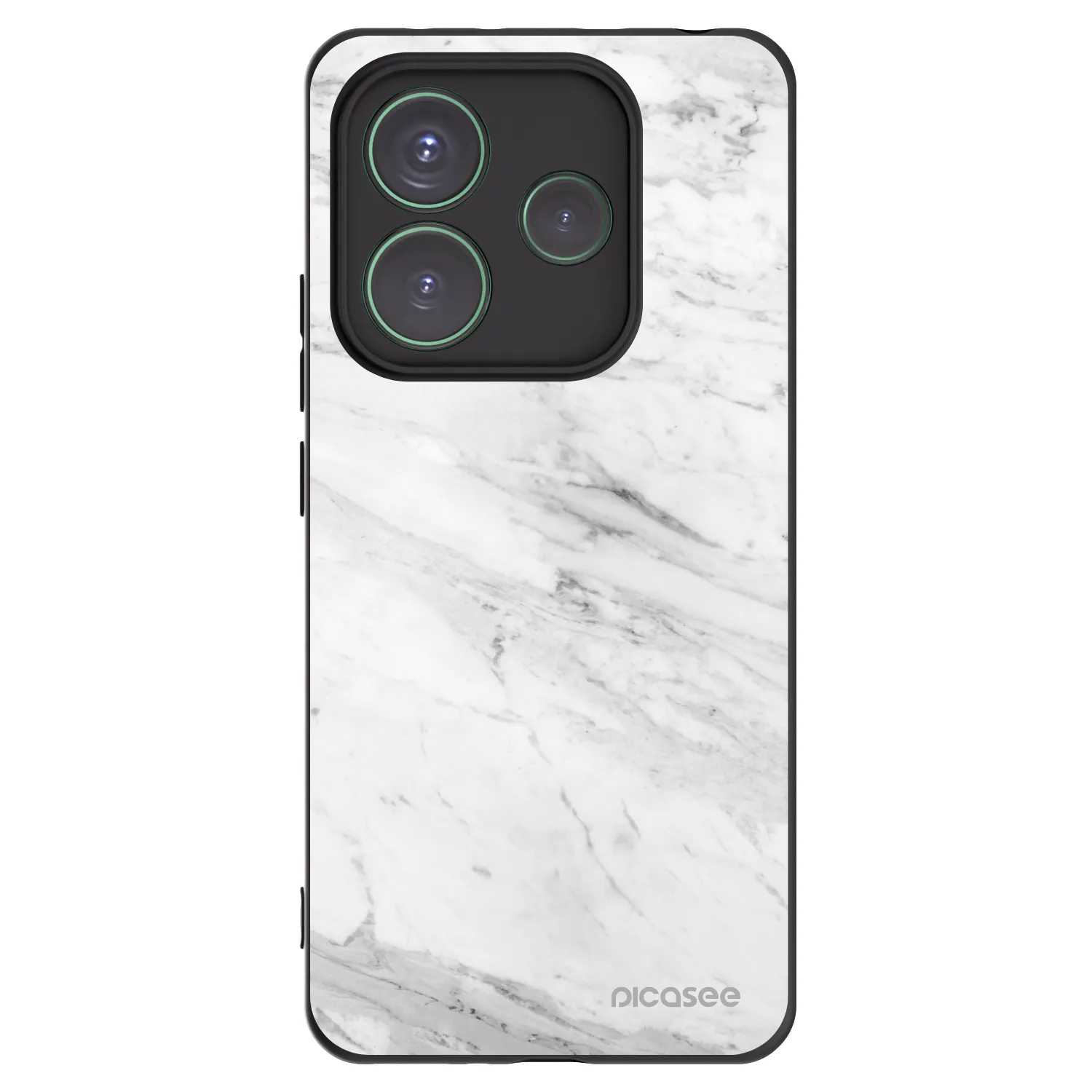 Picasee crna silikonska maskica za Xiaomi Redmi Note 14 5G - White marble