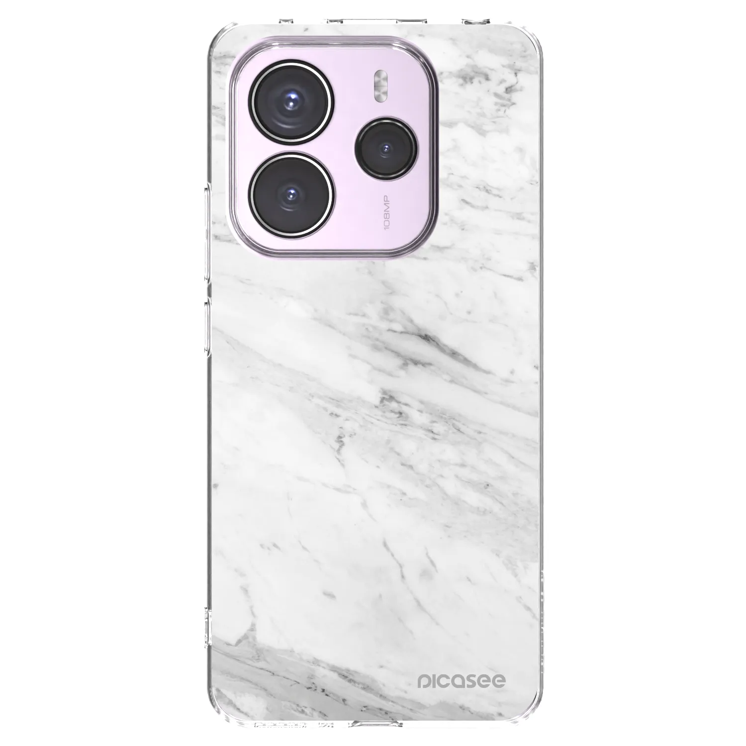 Picasee silikonska prozirna maskica za Xiaomi Redmi Note 14 5G - White marble